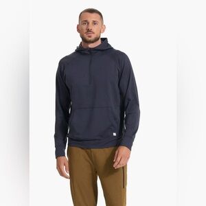 Vuori Men's Steel Blue Ponto Performance Half Zip Long Sleeve Hoodie Sz Medium
